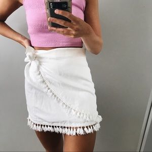 White Linen Skirt